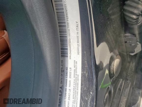 ✅ 2016 Maserati Quattroporte S • VIN: ZAM56RPA6G1166336 • Лот: 58013515. Опубликован ранее на Copart с пробегом 60 242 миль. Бесплатный доступ к архиву аукционных продаж из США и подробный отчёт об истории автомобиля на DreamBid. Изображение 12.