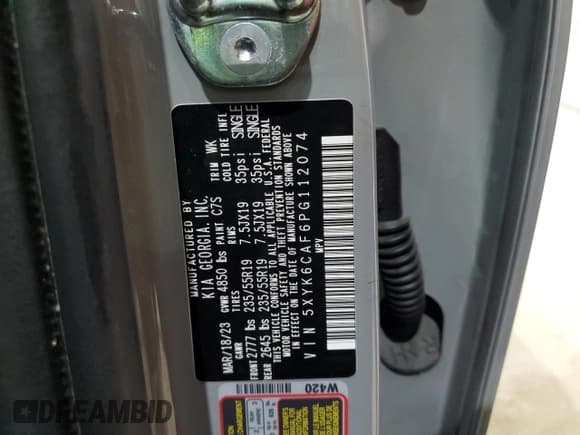 ✅ 2023 Kia Sportage X-Line • VIN: 5XYK6CAF6PG112074 • Lot: 56061445. Wystawiony na Copart z przebiegiem 41 551 mil. Bezpłatny archiwum sprzedaży aukcyjnych z USA i szczegółowy raport historii pojazdu na DreamBid. Zdjęcie 13.