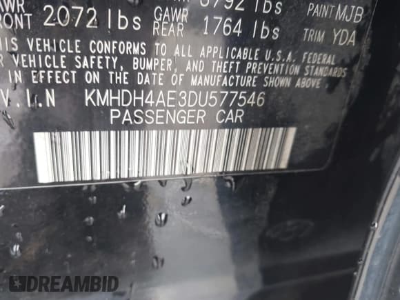 ✅ 2013 Hyundai Elantra Limited • VIN: KMHDH4AE3DU577546 • Лот: 42799224. Опубликован ранее на IAAI с пробегом 157 828 миль. Бесплатный доступ к архиву аукционных продаж из США и подробный отчёт об истории автомобиля на DreamBid. Изображение 9.