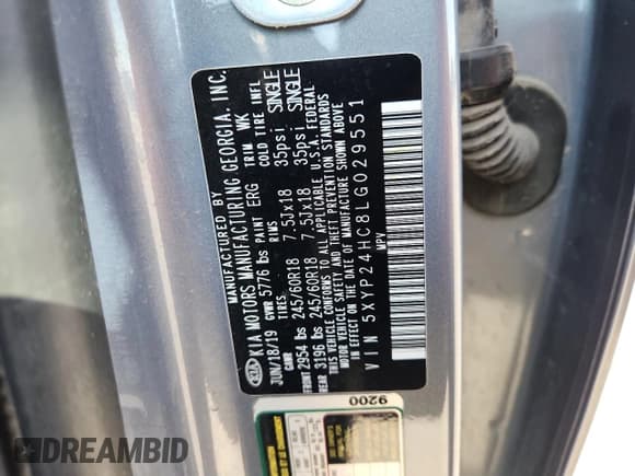 ✅ 2020 Kia Telluride LX • VIN: 5XYP24HC8LG029551 • Лот: 82246775. Опубликован ранее на Copart с пробегом 178 690 миль. Бесплатный доступ к архиву аукционных продаж из США и подробный отчёт об истории автомобиля на DreamBid. Изображение 13.