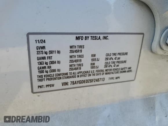 ✅ 2025 Tesla Model Y Long Range • VIN: 7SAYGDED2SF248713 • Лот: 91629255. Опубликован ранее на Copart с пробегом 13 844 миль. Бесплатный доступ к архиву аукционных продаж из США и подробный отчёт об истории автомобиля на DreamBid. Изображение 13.