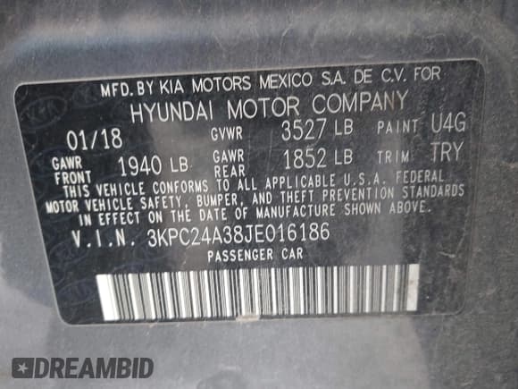 ✅ 2018 Hyundai Accent SE • VIN: 3KPC24A38JE016186 • Лот: 41641761. Опубликован ранее на IAAI с пробегом 66 703 миль. Бесплатный доступ к архиву аукционных продаж из США и подробный отчёт об истории автомобиля на DreamBid. Изображение 9.