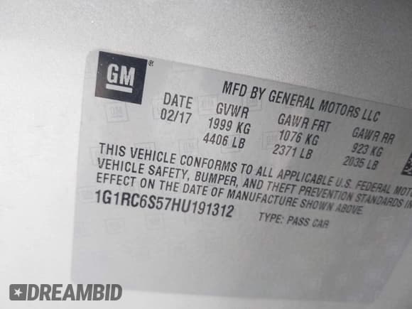 ✅ 2017 Chevrolet Volt LT • VIN: 1G1RC6S57HU191312 • Lot: 42242111. Wystawiony na IAAI z przebiegiem 80 080 mil. Bezpłatny archiwum sprzedaży aukcyjnych z USA i szczegółowy raport historii pojazdu na DreamBid. Zdjęcie 9.