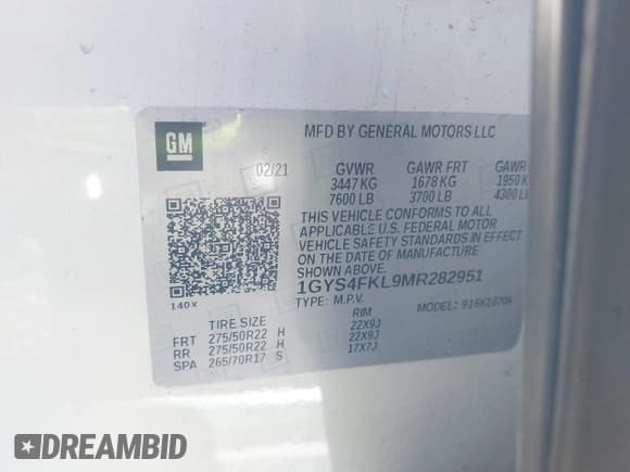 ✅ 2021 Cadillac Escalade Sport • VIN: 1GYS4FKL9MR282951 • Lot: 41492002. Wystawiony na IAAI z przebiegiem 73 861 mil. Bezpłatny archiwum sprzedaży aukcyjnych z USA i szczegółowy raport historii pojazdu na DreamBid. Zdjęcie 9.