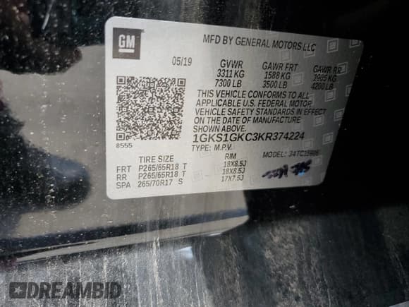 ✅ 2019 GMC Yukon XL SLT • VIN: 1GKS1GKC3KR374224 • Lot: 54604065. Wystawiony na Copart z przebiegiem 70 808 mil. Bezpłatny archiwum sprzedaży aukcyjnych z USA i szczegółowy raport historii pojazdu na DreamBid. Zdjęcie 13.