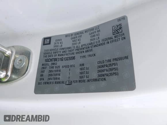 2016 Chevrolet Colorado 4WD WT с VIN 1GCHTBE31G1323096, выставлен на аукционе IAAI как лот 41869924 с пробегом 150 982 миль миль и . История ставок и продаж доступна на DreamBid. Изображение 9.