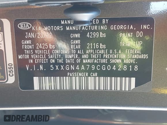 ✅ 2012 Kia Optima EX • VIN: 5XXGN4A79CG042818 • Lot: 43384989. Wystawiony na IAAI z przebiegiem 139 274 mil. Bezpłatny archiwum sprzedaży aukcyjnych z USA i szczegółowy raport historii pojazdu na DreamBid. Zdjęcie 9.