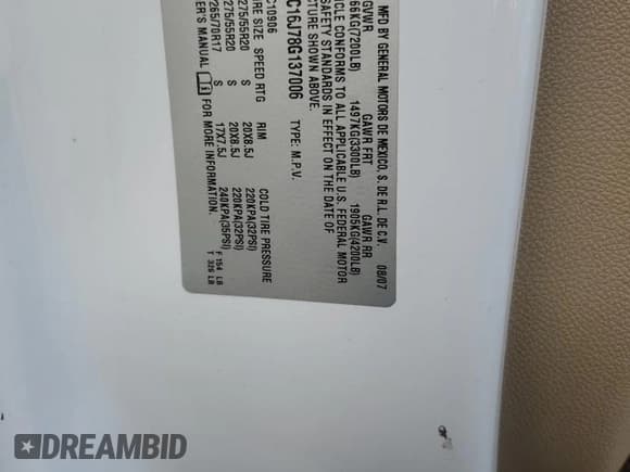 ✅ 2008 Chevrolet Suburban LTZ • VIN: 3GNFC16J78G137006 • Lot: 61294024. Wystawiony na Copart z przebiegiem 159 987 mil. Bezpłatny archiwum sprzedaży aukcyjnych z USA i szczegółowy raport historii pojazdu na DreamBid. Zdjęcie 16.