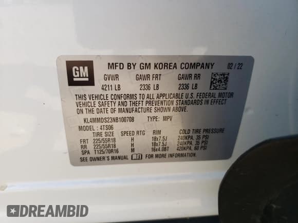 ✅ 2022 Buick Encore GX Select • VIN: KL4MMDS23NB100708 • Lot: 80216375. Listed on Copart with 32,692 mi. Free auction sales archive from the USA and detailed vehicle history report at DreamBid. Image 13.