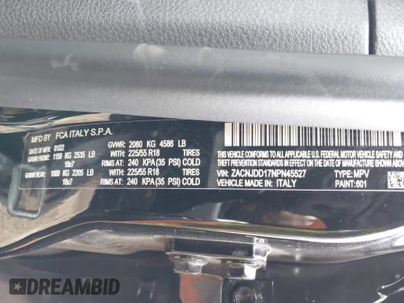 ✅ 2022 Jeep Renegade Limited • VIN: ZACNJDD17NPN45527 • Лот: 43567750. Опубликован ранее на IAAI с пробегом 56 369 миль. Бесплатный доступ к архиву аукционных продаж из США и подробный отчёт об истории автомобиля на DreamBid. Изображение 9.