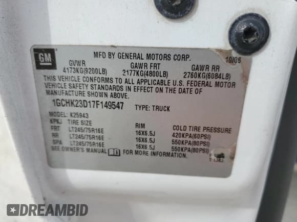 ✅ 2007 Chevrolet Silverado 2500HD LT1 • VIN: 1GCHK23D17F149547 • Lot: 80703605. Wystawiony na Copart z przebiegiem 252 487 mil. Bezpłatny archiwum sprzedaży aukcyjnych z USA i szczegółowy raport historii pojazdu na DreamBid. Zdjęcie 13.