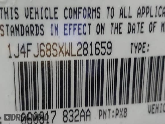 ✅ 1998 Jeep Cherokee Sport • VIN: 1J4FJ68SXWL281659 • Лот: 42208563. Опубликован ранее на IAAI с пробегом 203 992 миль. Бесплатный доступ к архиву аукционных продаж из США и подробный отчёт об истории автомобиля на DreamBid. Изображение 9.