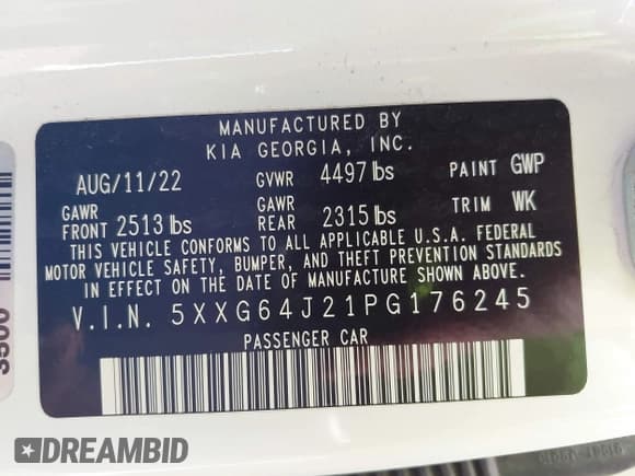 ✅ 2023 Kia K5 GT-Line • VIN: 5XXG64J21PG176245 • Lot: 41992297. Wystawiony na IAAI z przebiegiem 31 689 mil. Bezpłatny archiwum sprzedaży aukcyjnych z USA i szczegółowy raport historii pojazdu na DreamBid. Zdjęcie 9.