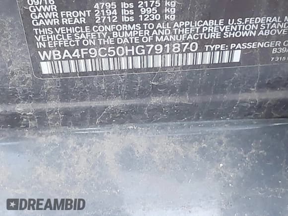 ✅ 2017 BMW 4 Series 430i xDrive • VIN: WBA4F9C50HG791870 • Lot: 42357550. Listed on IAAI with 87,151 mi. Free auction sales archive from the USA and detailed vehicle history report at DreamBid. Image 9.