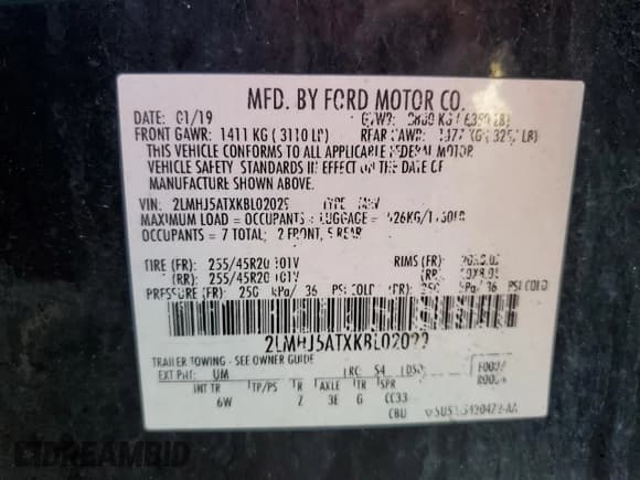 ✅ 2019 Lincoln MKT Reserve • VIN: 2LMHJ5ATXKBL02029 • Лот: 48080475. Опубликован ранее на Copart с пробегом 204 164 миль. Бесплатный доступ к архиву аукционных продаж из США и подробный отчёт об истории автомобиля на DreamBid. Изображение 14.