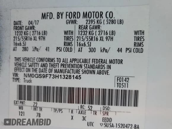 ✅ 2017 Ford Transit Connect XLT • VIN: NM0GS9F73H1328145 • Lot: 58512445. Listed on Copart with 114,950 mi. Free auction sales archive from the USA and detailed vehicle history report at DreamBid. Image 14.