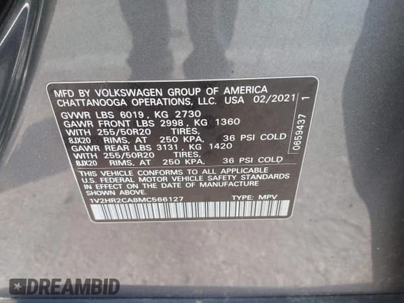 ✅ 2021 Volkswagen Atlas SE • VIN: 1V2HR2CA8MC566127 • Лот: 43166878. Опубликован ранее на IAAI с пробегом 88 602 миль. Бесплатный доступ к архиву аукционных продаж из США и подробный отчёт об истории автомобиля на DreamBid. Изображение 9.