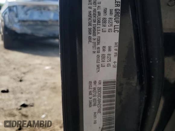 2010 Dodge Charger SXT с VIN 2B3CA3CV6AH237402, выставлен на аукционе Copart как лот 62262334 с пробегом 178 138 миль миль и На запчасти • Non repairable. История ставок и продаж доступна на DreamBid. Изображение 12.