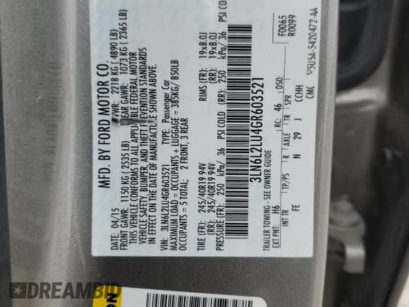 ✅ 2016 Lincoln MKZ Hybrid • VIN: 3LN6L2LU4GR603521 • Lot: 51290025. Wystawiony na Copart z przebiegiem 146 631 mil. Bezpłatny archiwum sprzedaży aukcyjnych z USA i szczegółowy raport historii pojazdu na DreamBid. Zdjęcie 12.