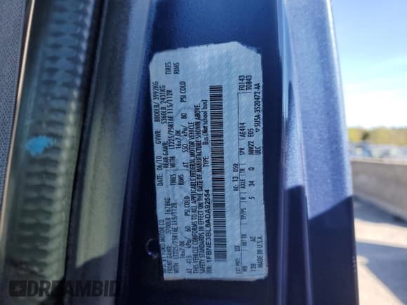 ✅ 2010 Ford Econoline Passenger XL • VIN: 1FBNE3BL8ADA92554 • Lot: 85097105. Listed on Copart with 165,640 mi. Free auction sales archive from the USA and detailed vehicle history report at DreamBid. Image 13.