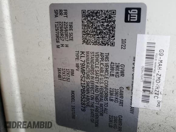 ✅ 2023 Chevrolet TrailBlazer LT • VIN: KL79MPS21PB052879 • Лот: 92639695. Опубликован ранее на Copart с пробегом 79 686 миль. Бесплатный доступ к архиву аукционных продаж из США и подробный отчёт об истории автомобиля на DreamBid. Изображение 13.