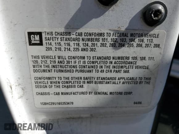 ✅ 2006 Chevrolet Silverado 1500 • VIN: 1GBHC29U16E253470 • Лот: 60060335. Опубликован ранее на Copart с пробегом 131 617 миль. Бесплатный доступ к архиву аукционных продаж из США и подробный отчёт об истории автомобиля на DreamBid. Изображение 13.