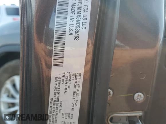 ✅ 2022 Jeep Cherokee Latitude Lux • VIN: 1C4PJMMX6ND535862 • Лот: 66219285. Опубликован ранее на Copart с пробегом Не указан. Бесплатный доступ к архиву аукционных продаж из США и подробный отчёт об истории автомобиля на DreamBid. Изображение 13.