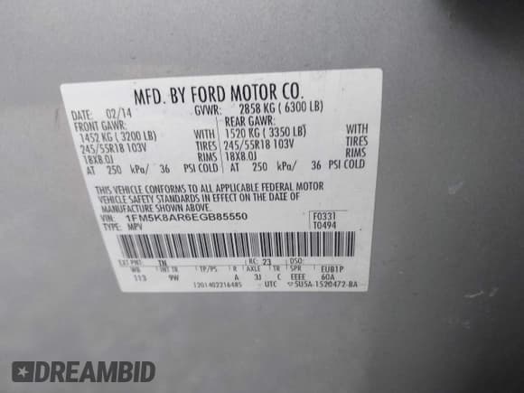 ✅ 2014 Ford Police Interceptor Utility • VIN: 1FM5K8AR6EGB85550 • Lot: 42127616. Wystawiony na IAAI z przebiegiem 81 344 mil. Bezpłatny archiwum sprzedaży aukcyjnych z USA i szczegółowy raport historii pojazdu na DreamBid. Zdjęcie 9.