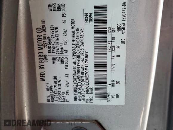 ✅ 2015 Ford Transit Connect XL • VIN: NM0LE6E70F1176957 • Лот: 81093015. Опубликован ранее на Copart с пробегом Не указан. Бесплатный доступ к архиву аукционных продаж из США и подробный отчёт об истории автомобиля на DreamBid. Изображение 13.