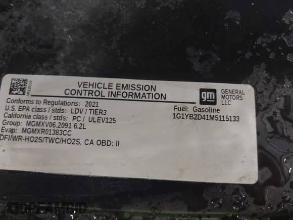 2021 Chevrolet Corvette 2LT z VIN 1G1YB2D41M5115133, wystawiony jako IAAI lot #43086866 z przebiegiem 24 381 mil mil oraz . Historia ofert i sprzedaży dostępna na DreamBid. Obrazek 9.