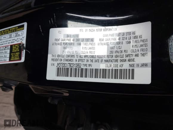 ✅ 2011 Mazda CX-9 Touring • VIN: JM3TB3CV7B0310852 • Lot: 43662408. Wystawiony na IAAI z przebiegiem 244 790 mil. Bezpłatny archiwum sprzedaży aukcyjnych z USA i szczegółowy raport historii pojazdu na DreamBid. Zdjęcie 9.