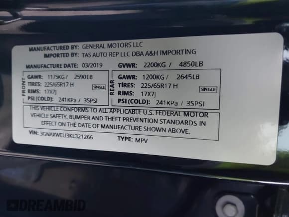 ✅ 2019 Chevrolet Equinox LT • VIN: 3GNAXWEU3KL321266 • Лот: 41052015. Опубликован ранее на IAAI с пробегом 77 281 миль. Бесплатный доступ к архиву аукционных продаж из США и подробный отчёт об истории автомобиля на DreamBid. Изображение 9.