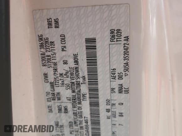 ✅ 2010 Ford Econoline Cargo Commercial • VIN: 1FTNE1EW7ADA66467 • Lot: 59238055. Wystawiony na Copart z przebiegiem Nie podano. Bezpłatny archiwum sprzedaży aukcyjnych z USA i szczegółowy raport historii pojazdu na DreamBid. Zdjęcie 13.