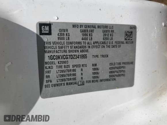 ✅ 2013 Chevrolet Silverado 2500HD Work Truck • VIN: 1GC0KVCG7DZ341865 • Лот: 68502185. Опубликован ранее на Copart с пробегом 282 629 миль. Бесплатный доступ к архиву аукционных продаж из США и подробный отчёт об истории автомобиля на DreamBid. Изображение 13.