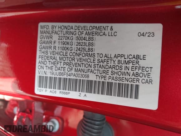 ✅ 2023 Acura TLX w/A-Spec Package • VIN: 19UUB6F54PA003068 • Лот: 42512540. Опубликован ранее на IAAI с пробегом 27 354 миль. Бесплатный доступ к архиву аукционных продаж из США и подробный отчёт об истории автомобиля на DreamBid. Изображение 9.