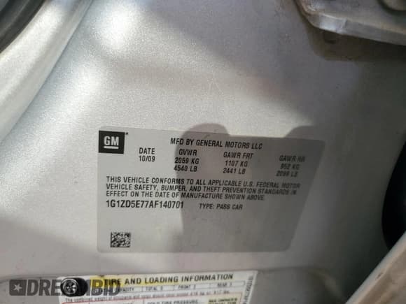 ✅ 2010 Chevrolet Malibu 2LT • VIN: 1G1ZD5E77AF140701 • Lot: 70623334. Listed on Copart with 209,080 mi. Free auction sales archive from the USA and detailed vehicle history report at DreamBid. Image 12.