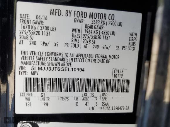 ✅ 2016 Lincoln Navigator Select • VIN: 5LMJJ3JT6GEL10994 • Lot: 81436955. Wystawiony na Copart z przebiegiem 445 819 mil. Bezpłatny archiwum sprzedaży aukcyjnych z USA i szczegółowy raport historii pojazdu na DreamBid. Zdjęcie 13.