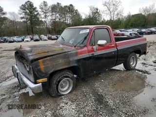 1986 Chevrolet Silverado 1500 z VIN 1GCDC14H3GF390811, wystawiony jako Copart lot #44913565 z przebiegiem Nie podano mil oraz Szkoda całkowita • Salvage title. Historia ofert i sprzedaży dostępna na DreamBid. Obrazek 1.