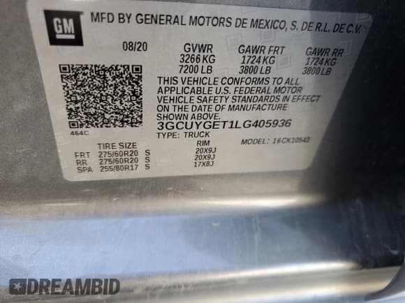 ✅ 2020 Chevrolet Silverado 1500 LTZ • VIN: 3GCUYGET1LG405936 • Lot: 71333414. Wystawiony na Copart z przebiegiem 67 664 mil. Bezpłatny archiwum sprzedaży aukcyjnych z USA i szczegółowy raport historii pojazdu na DreamBid. Zdjęcie 13.
