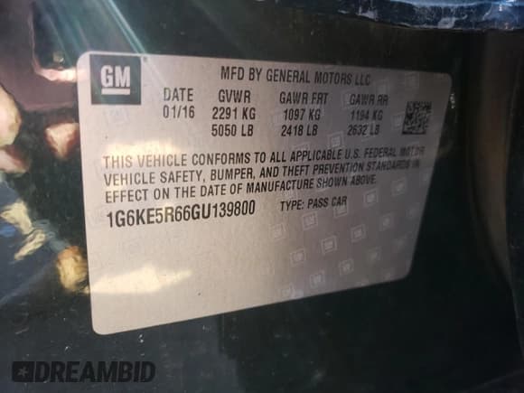 ✅ 2016 Cadillac CT6 Luxury AWD • VIN: 1G6KE5R66GU139800 • Lot: 81641954. Listed on Copart with 104,582 mi. Free auction sales archive from the USA and detailed vehicle history report at DreamBid. Image 13.