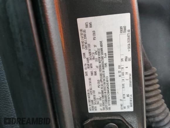 ✅ 2016 Ford F-150 XLT • VIN: 1FTEW1C84GKD53013 • Lot: 82713525. Listed on Copart with 86,877 mi. Free auction sales archive from the USA and detailed vehicle history report at DreamBid. Image 12.