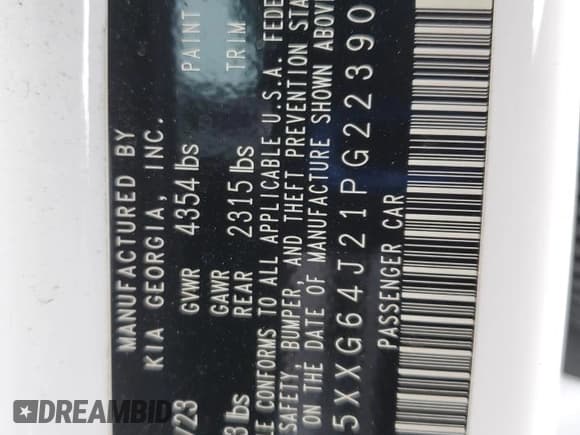 ✅ 2023 Kia K5 GT-Line • VIN: 5XXG64J21PG223905 • Lot: 84569095. Listed on Copart with 23,549 mi. Free auction sales archive from the USA and detailed vehicle history report at DreamBid. Image 12.