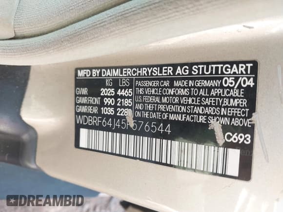 ✅ 2005 Mercedes-Benz C 320 • VIN: WDBRF64J45F576544 • Lot: 42333906. Wystawiony na IAAI z przebiegiem 178 348 mil. Bezpłatny archiwum sprzedaży aukcyjnych z USA i szczegółowy raport historii pojazdu na DreamBid. Zdjęcie 9.