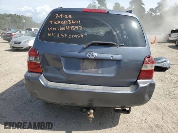 2006 Toyota Highlander with VIN JTEGD21A460147397, listed as a Copart auction lot 65257545 with Not provided miles and Salvage title. Bid and sale history available at DreamBid. Image 6.