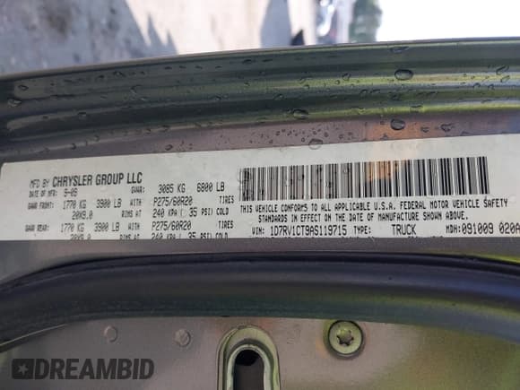 ✅ 2010 Dodge 1500 SLT • VIN: 1D7RV1CT9AS119715 • Lot: 42205530. Wystawiony na IAAI z przebiegiem Nie podano. Bezpłatny archiwum sprzedaży aukcyjnych z USA i szczegółowy raport historii pojazdu na DreamBid. Zdjęcie 9.