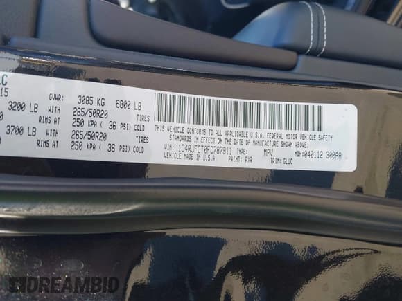 ✅ 2015 Jeep Grand Cherokee Overland • VIN: 1C4RJFCT0FC787911 • Lot: 43399363. Listed on IAAI with Not provided. Free auction sales archive from the USA and detailed vehicle history report at DreamBid. Image 9.