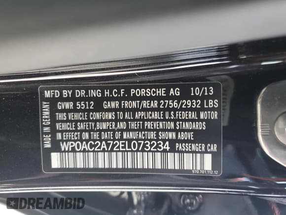 ✅ 2014 Porsche Panamera Turbo • VIN: WP0AC2A72EL073234 • Лот: 65813464. Опубликован ранее на Copart с пробегом 83 918 миль. Бесплатный доступ к архиву аукционных продаж из США и подробный отчёт об истории автомобиля на DreamBid. Изображение 12.