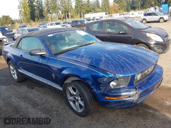 ✅ 2007 Ford Mustang Deluxe • VIN: 1ZVFT84N075334268 • Lot: 43520609. Listed on IAAI with 202,131 mi. Free auction sales archive from the USA and detailed vehicle history report at DreamBid. Image 1.