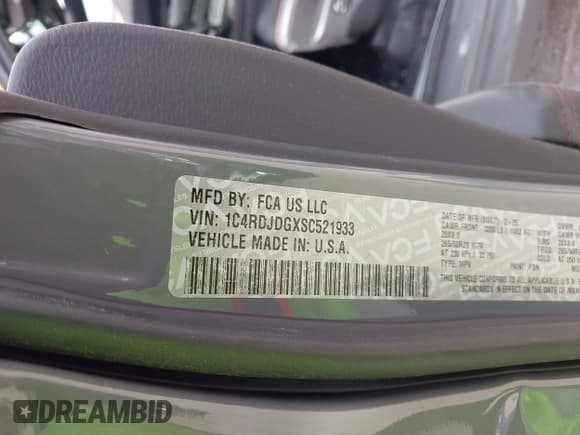 ✅ 2025 Dodge Durango GT • VIN: 1C4RDJDGXSC521933 • Lot: 43060456. Listed on IAAI with 75 mi. Free auction sales archive from the USA and detailed vehicle history report at DreamBid. Image 9.