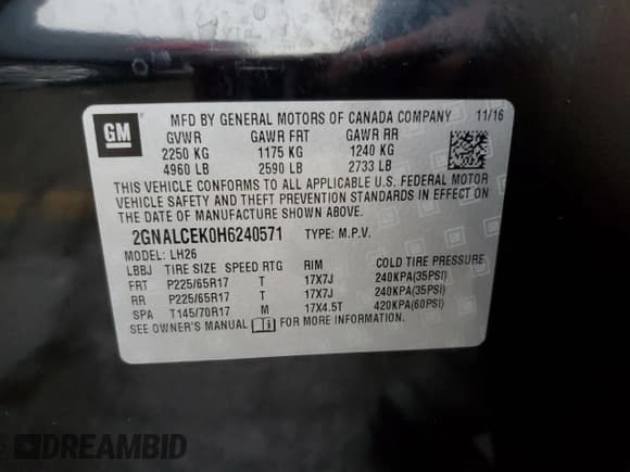 ✅ 2017 Chevrolet Equinox LT • VIN: 2GNALCEK0H6240571 • Лот: 89850095. Опубликован ранее на Copart с пробегом 115 724 миль. Бесплатный доступ к архиву аукционных продаж из США и подробный отчёт об истории автомобиля на DreamBid. Изображение 13.